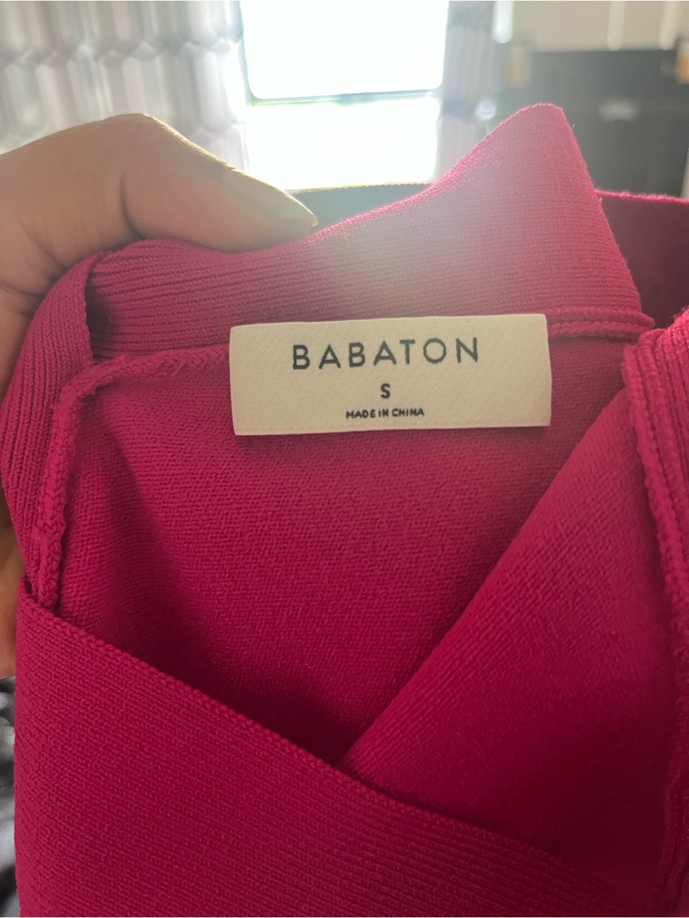 Babaton Magenta Crossover Halter Crop Top - Picture 2 of 3